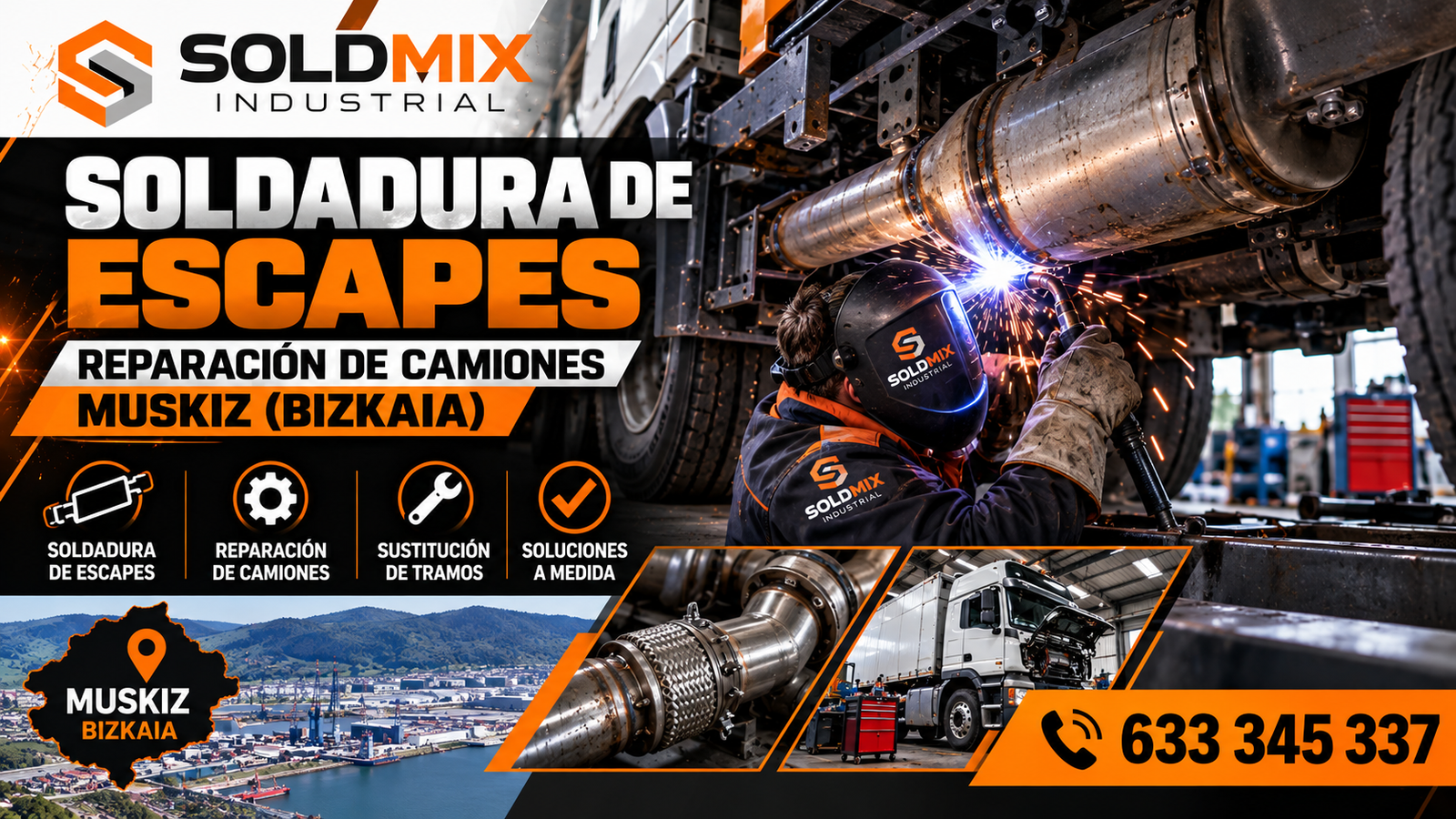 Taller de soldadura en Muskiz: hierro, inoxidable, escapes y camiones